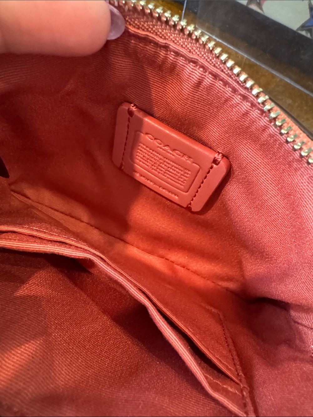 Coach Pink Leather Wristlet with Rainbow Patch - Picture 9 of 10